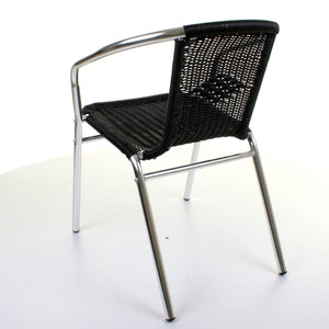 Black Wicker Chrome Bistro Chair