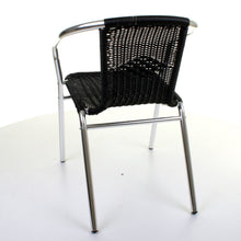 Black Wicker Chrome Bistro Chair
