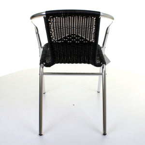 Black Wicker Chrome Bistro Chair