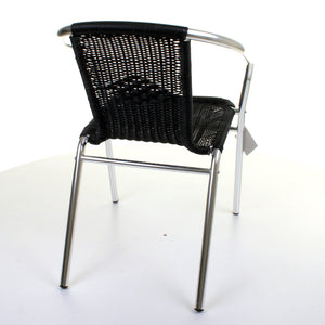 Black Wicker Chrome Bistro Chair