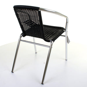 Black Wicker Chrome Bistro Chair