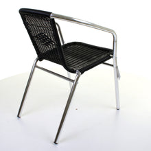 Black Wicker Chrome Bistro Chair