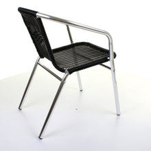 Black Wicker Chrome Bistro Chair