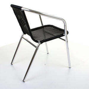 Black Wicker Chrome Bistro Chair