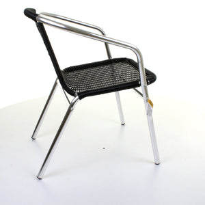 Black Wicker Chrome Bistro Chair