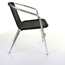 Black Wicker Chrome Bistro Chair