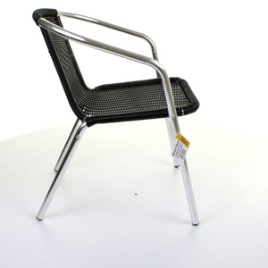 Black Wicker Chrome Bistro Chair