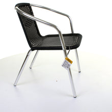 Black Wicker Chrome Bistro Chair