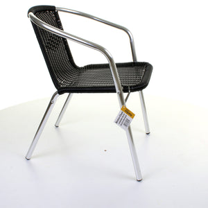 Black Wicker Chrome Bistro Chair