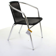 Black Wicker Chrome Bistro Chair