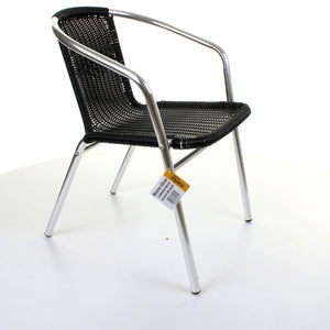 Black Wicker Chrome Bistro Chair