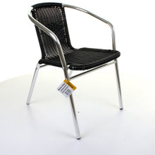 Black Wicker Chrome Bistro Chair