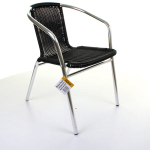 Black Wicker Chrome Bistro Chair