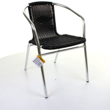 Black Wicker Chrome Bistro Chair