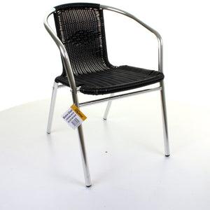 Black Wicker Chrome Bistro Chair