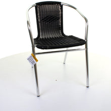 Black Wicker Chrome Bistro Chair