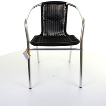 Black Wicker Chrome Bistro Chair
