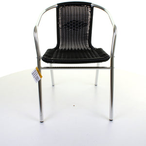 Black Wicker Chrome Bistro Chair