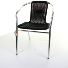 Black Wicker Chrome Bistro Chair