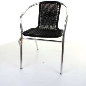 Black Wicker Chrome Bistro Chair