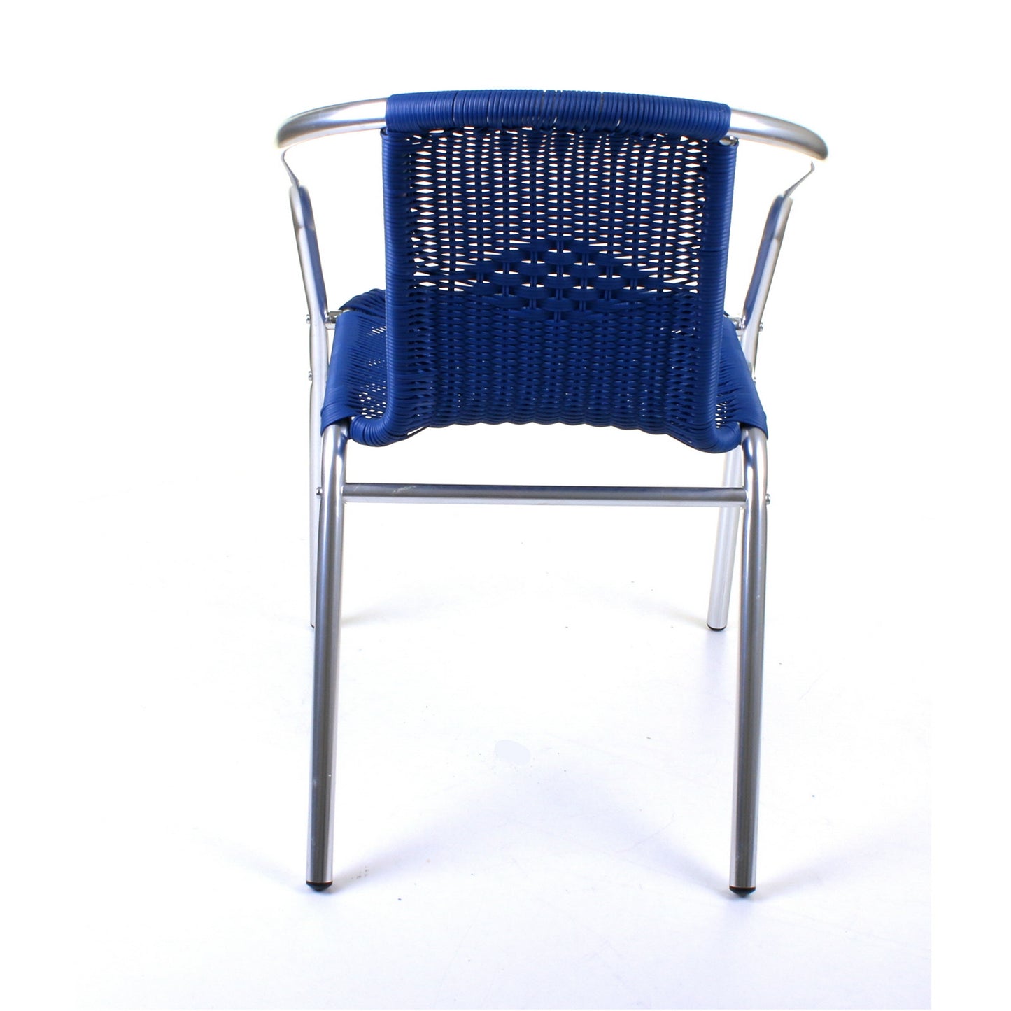 Blue Wicker Chrome Bistro Chair