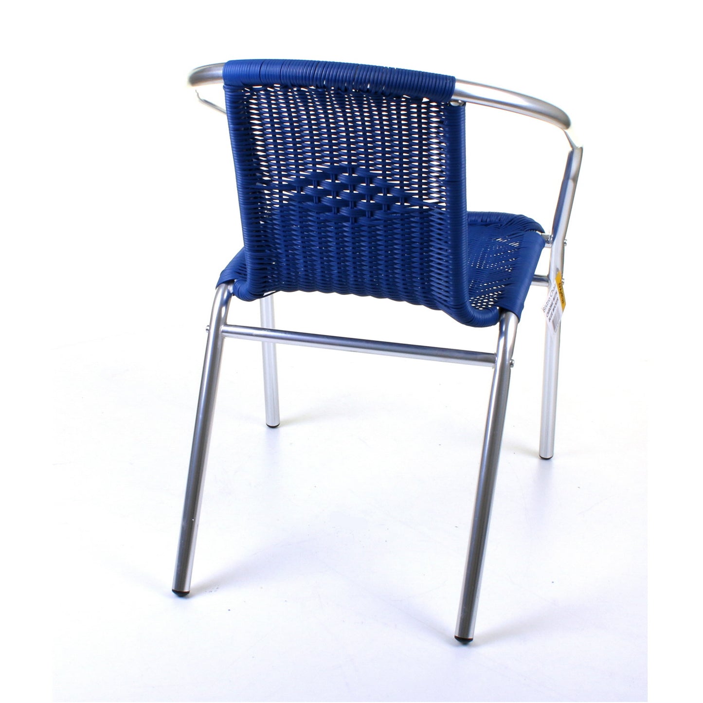 Blue Wicker Chrome Bistro Chair