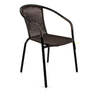 Dark Tan Wicker Bistro Chair