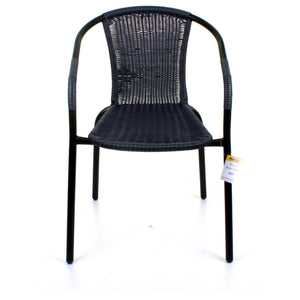 Grey Wicker Bistro Chair