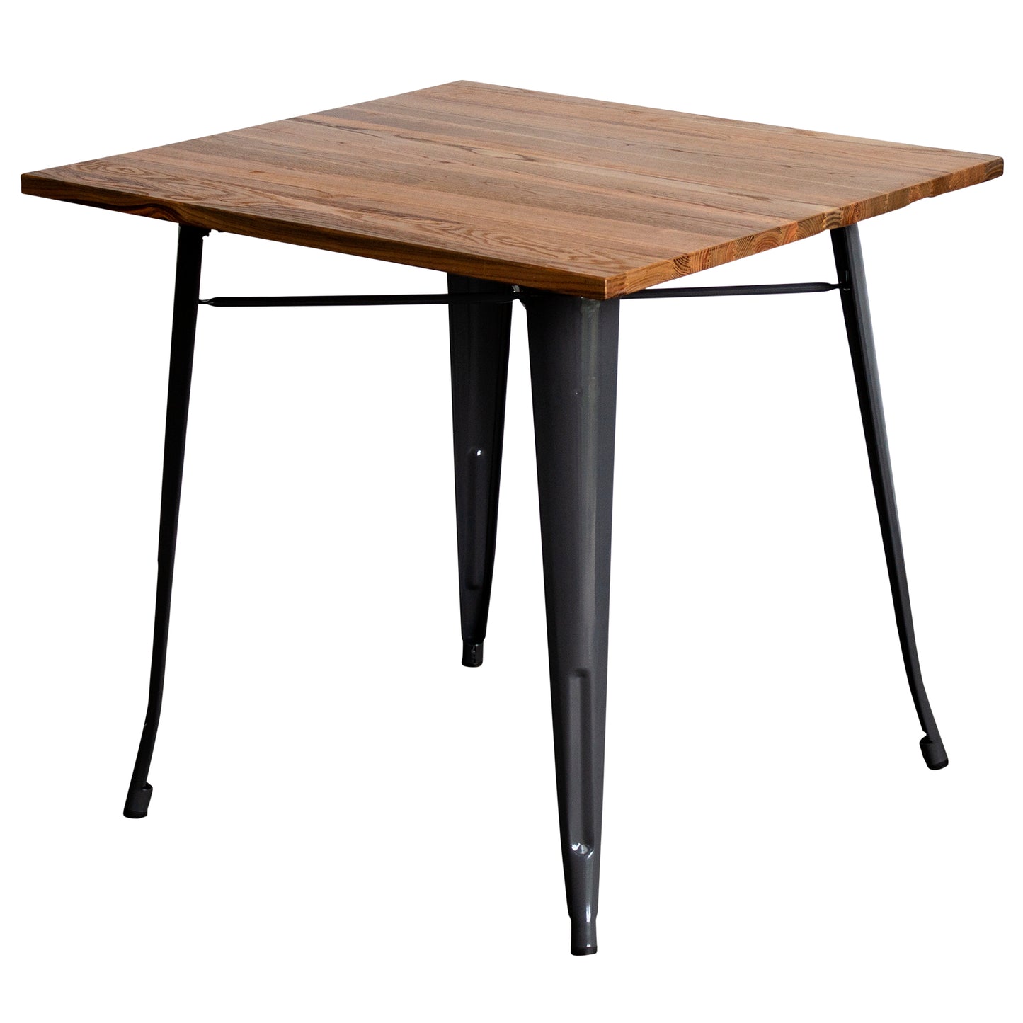 5PC Enna Table Palermo Chair & Rho Stool Set - Graphite Grey