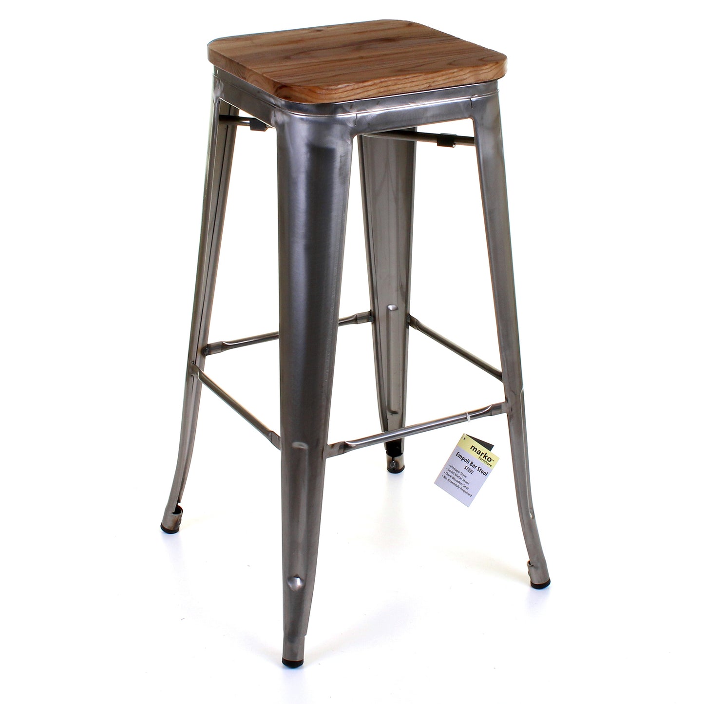 5PC Lodi Table & Firenze Bar Stool Set - Steel