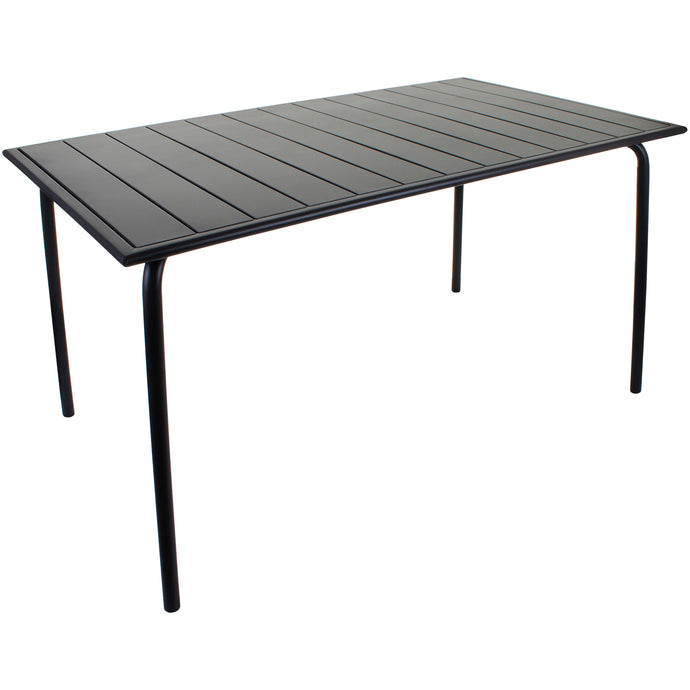 Slatted Bistro Rectangular Table - Sand Grey