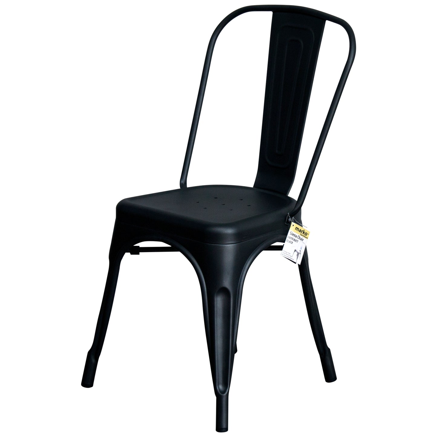 5PC Prato Table & 4 Siena Chairs Set - Onyx Matt Black