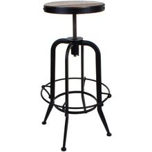 Height Adjustable Rustic Bar Stool