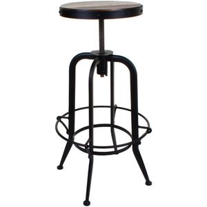 Height Adjustable Rustic Bar Stool
