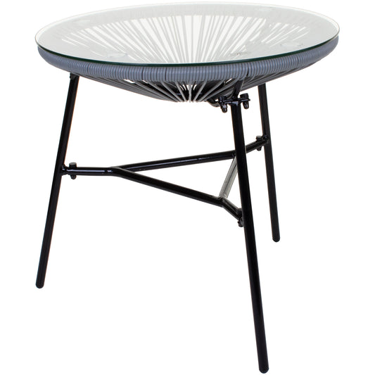Rattan Egg Table - Grey