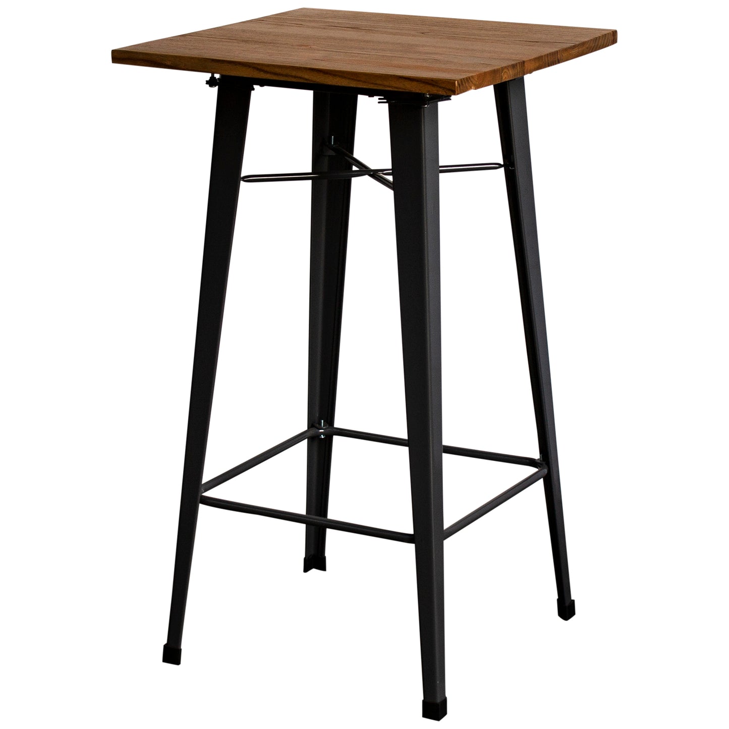 3PC Lodi Table & Firenze Bar Stool Set - Graphite Grey