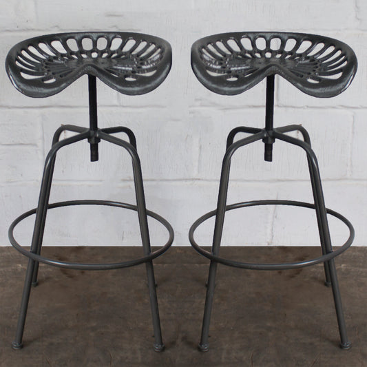 Arezzo Tractor Bar Stools - Dark Grey