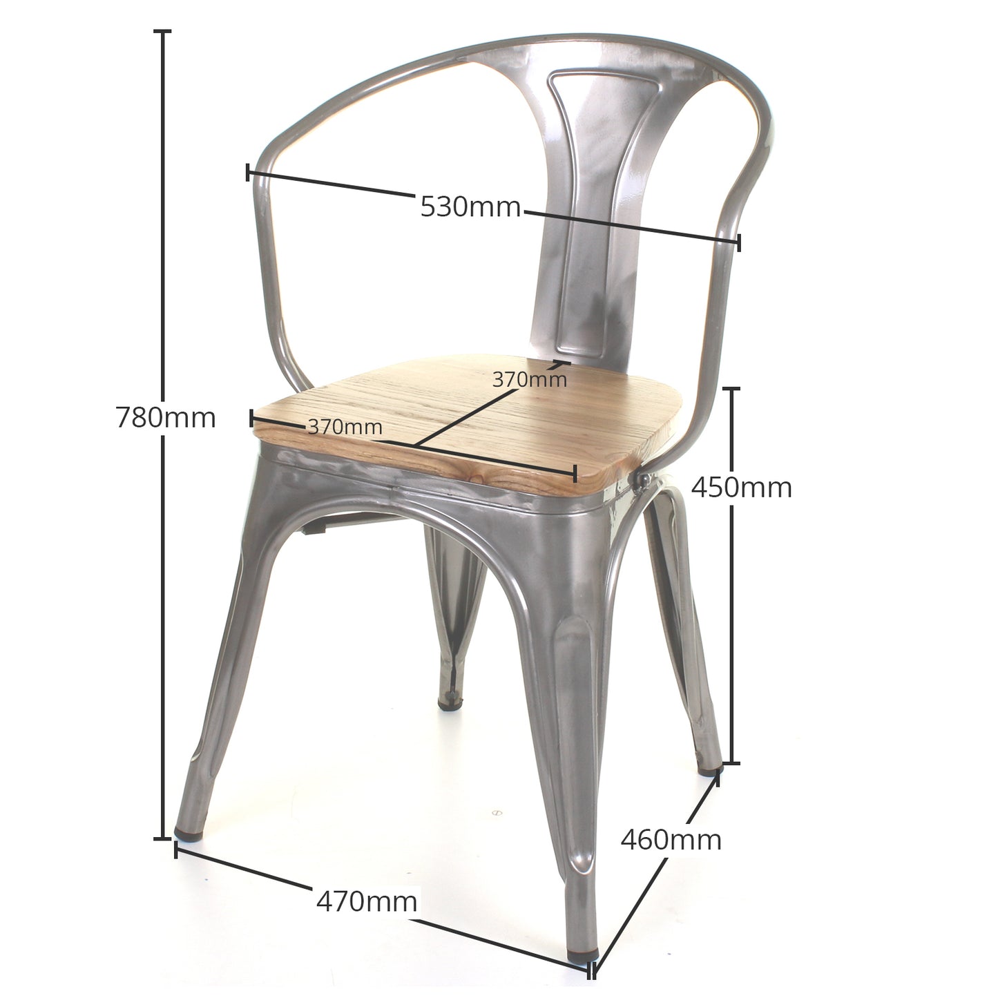 7PC Taranto Table, 3 Florence Chairs & 3 Rho Stools Set - Steel