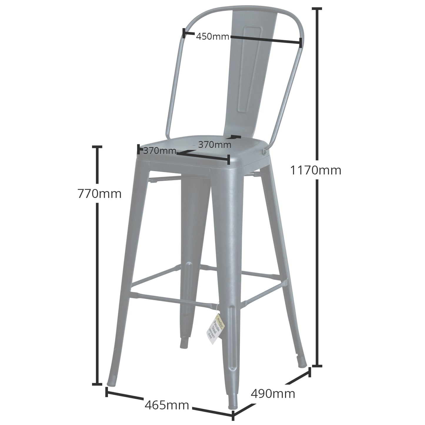 Pascale Bar Stool - Onyx Matt Black