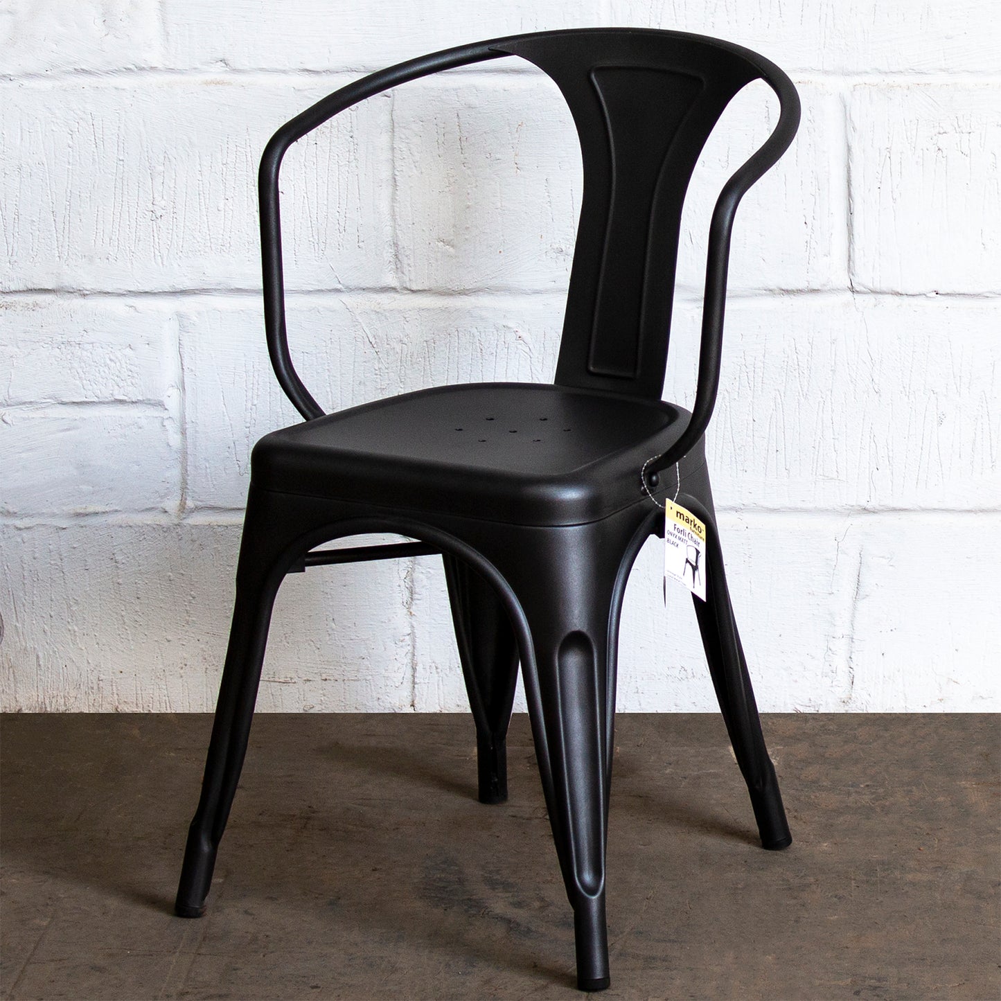 5PC Enna Table Forli & Siena Chairs Set - Onyx Matt Black