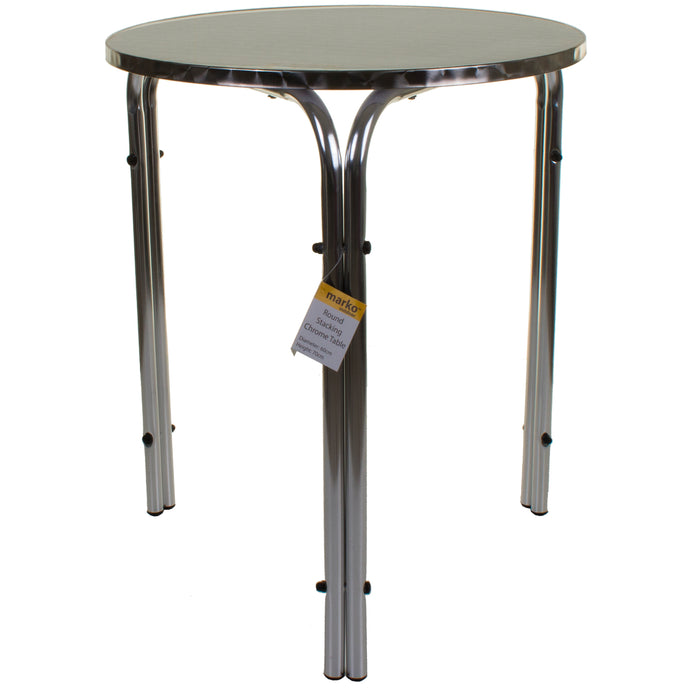 Round Stacking Chrome Bistro Table