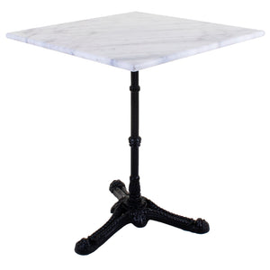Square Marble Bistro Table with Cast Iron Base