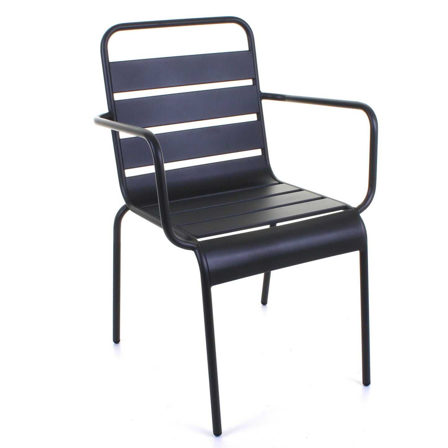 Slatted Bistro Armchair - Sand Grey