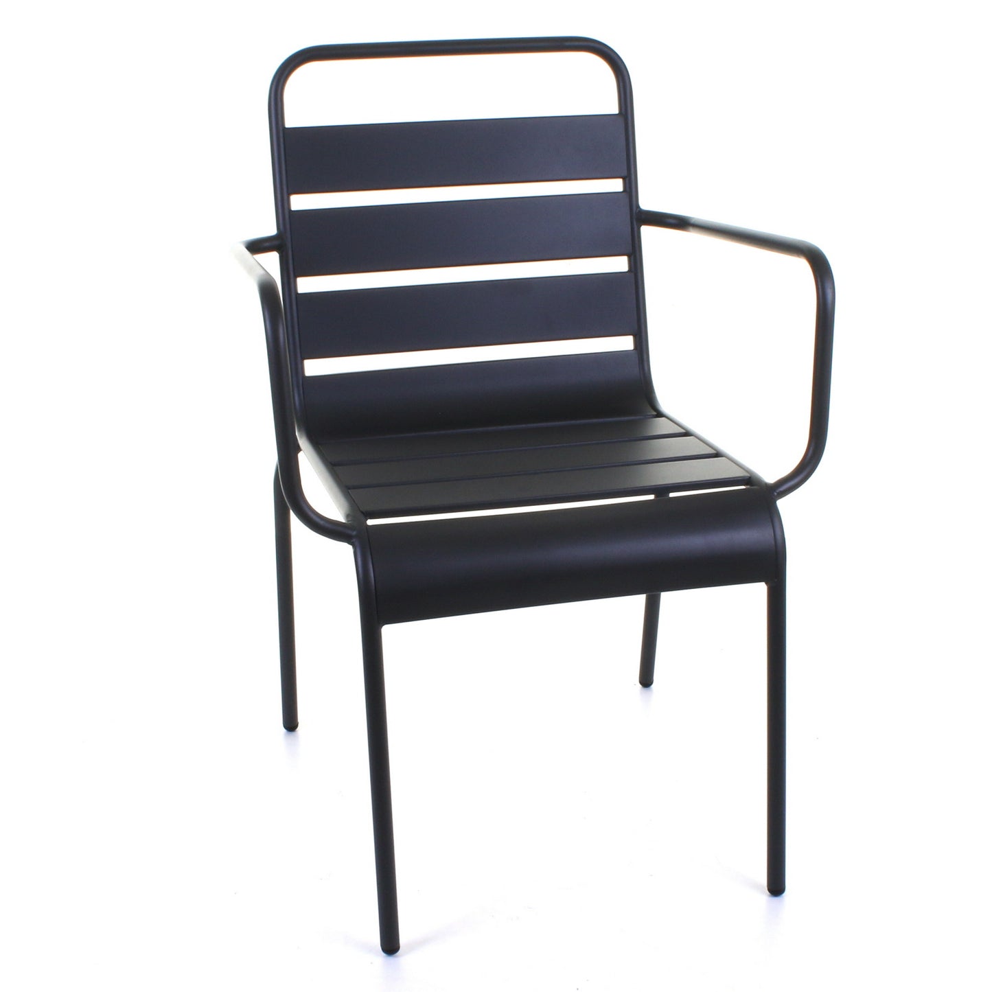 Slatted Bistro Armchair - Sand Grey
