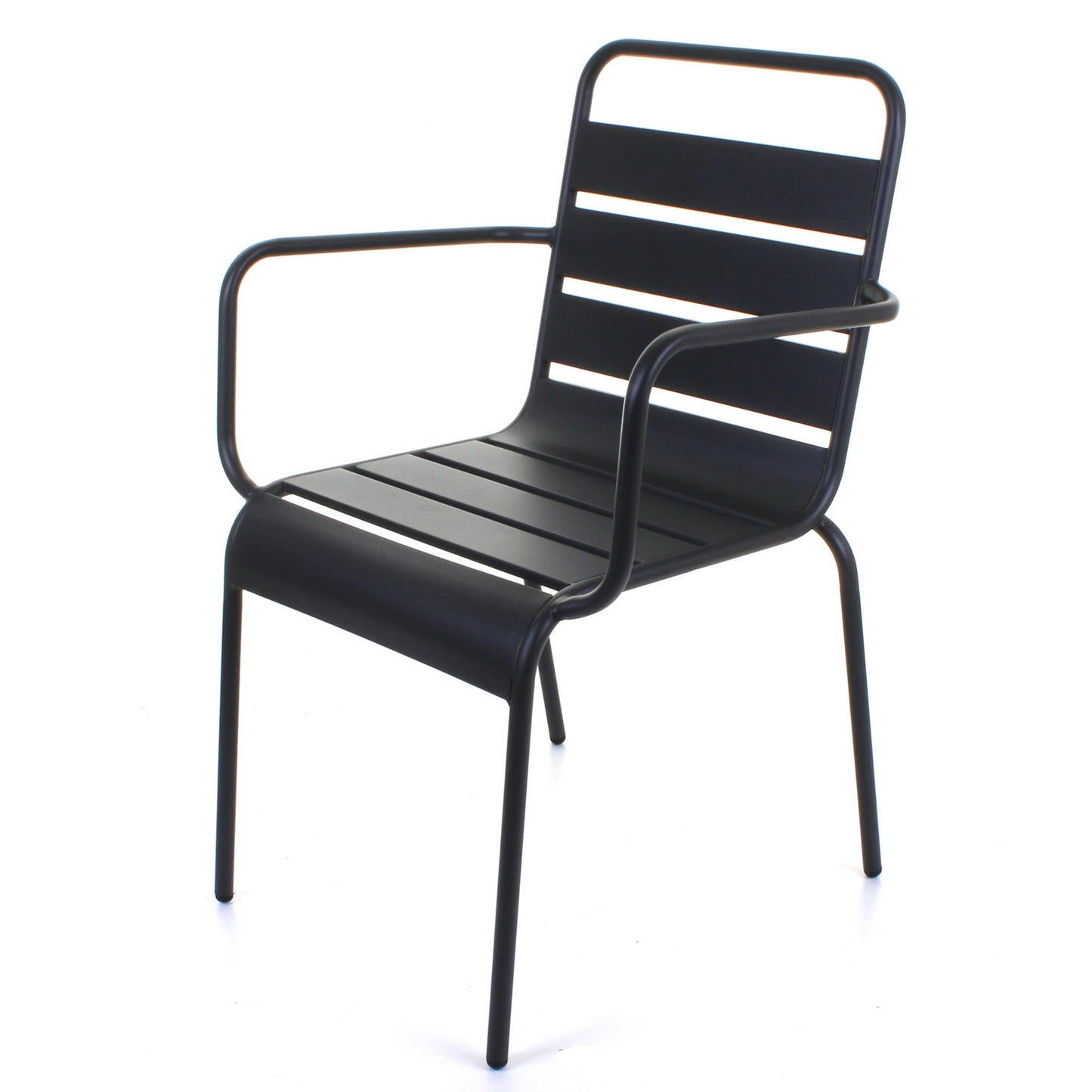 Slatted Bistro Armchair - Sand Grey