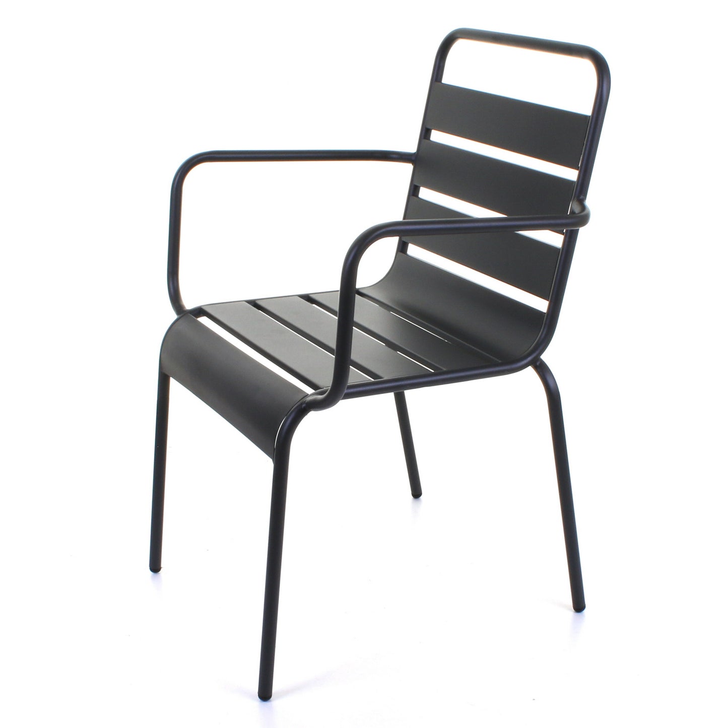 Slatted Bistro Armchair - Sand Grey
