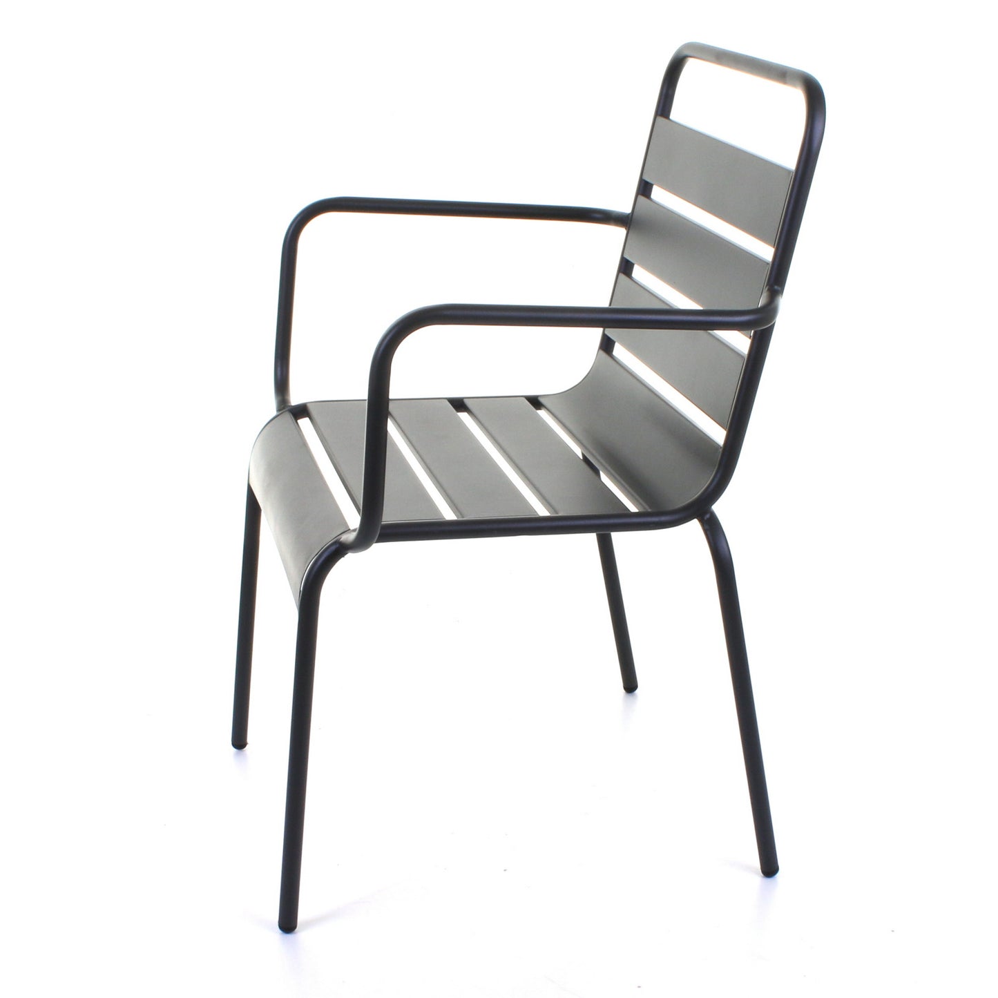 Slatted Bistro Armchair - Sand Grey