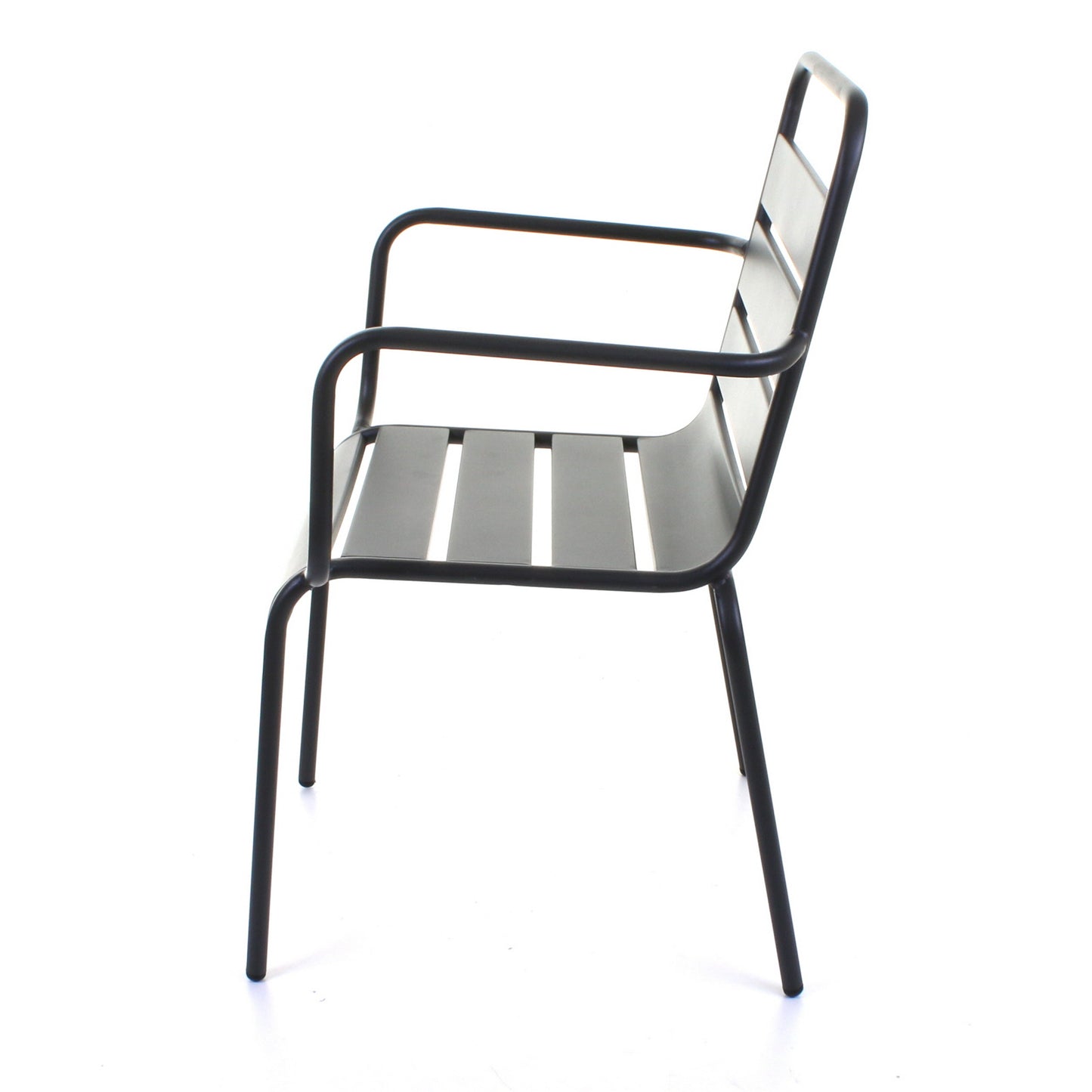 Slatted Bistro Armchair - Sand Grey