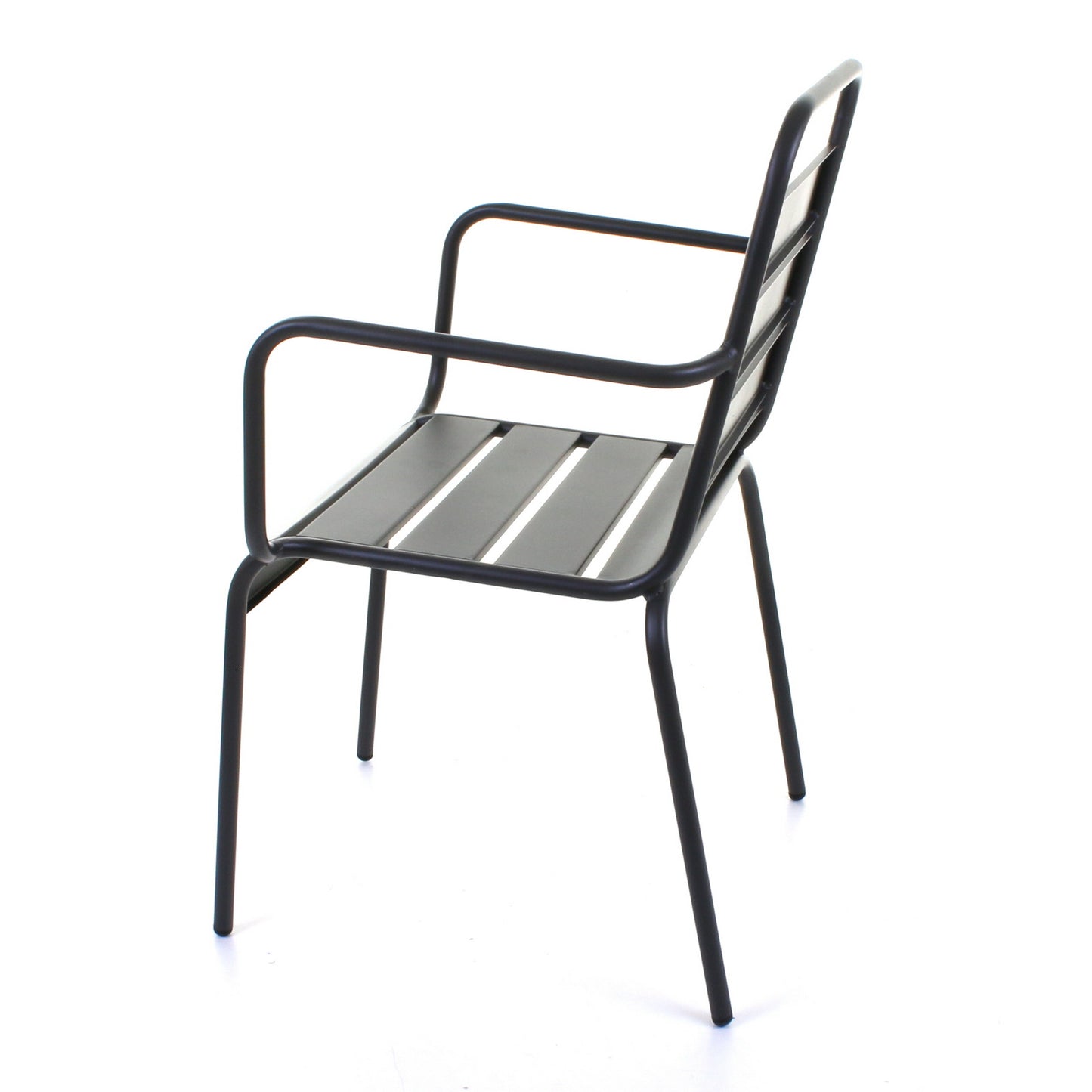 Slatted Bistro Armchair - Sand Grey
