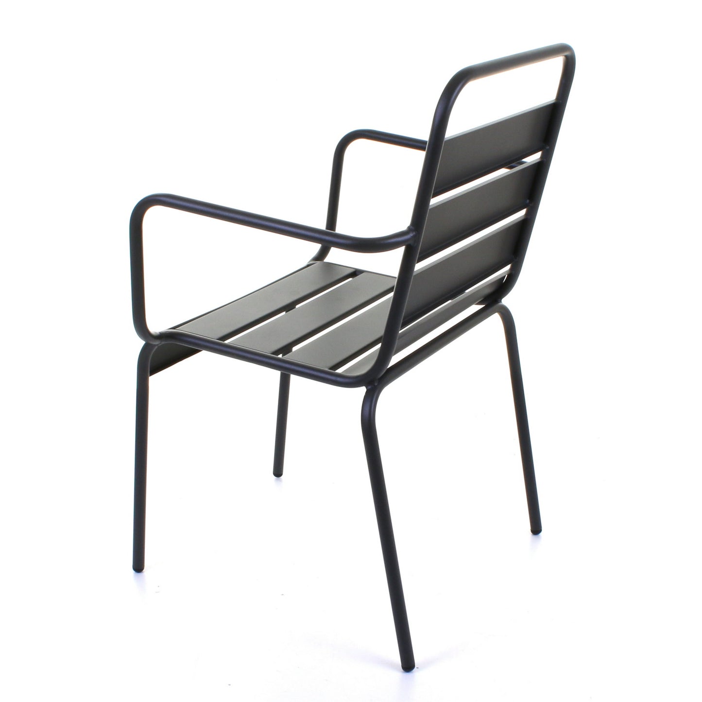 Slatted Bistro Armchair - Sand Grey